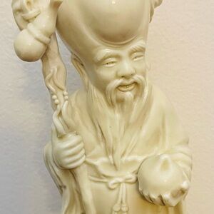 Chinese God of longevity , Health & wealth-Shou Lao-blanc de Chine-vintage